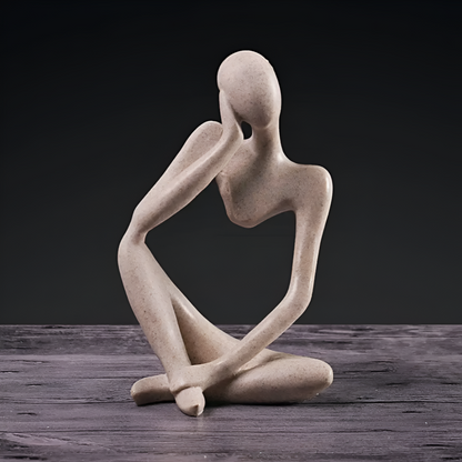 Abstract Thinker Resin Sculpture Modern Home Office Decor Contemplative Art Figurine