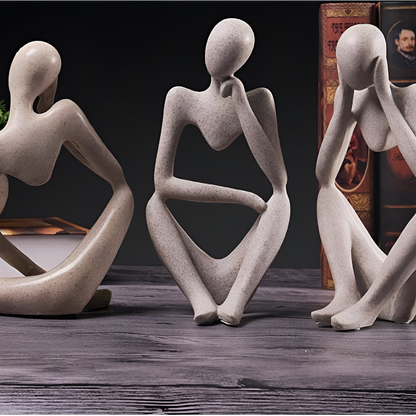 Abstract Thinker Resin Sculpture Modern Home Office Decor Contemplative Art Figurine