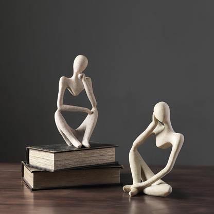 Abstract Thinker Resin Sculpture Modern Home Office Decor Contemplative Art Figurine