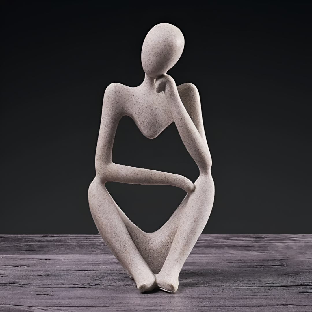 Abstract Thinker Resin Sculpture Modern Home Office Decor Contemplative Art Figurine