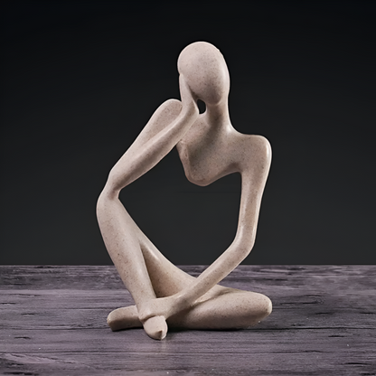 Abstract Thinker Resin Sculpture Modern Home Office Decor Contemplative Art Figurine