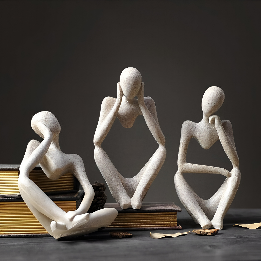 Abstract Thinker Resin Sculpture Modern Home Office Decor Contemplative Art Figurine