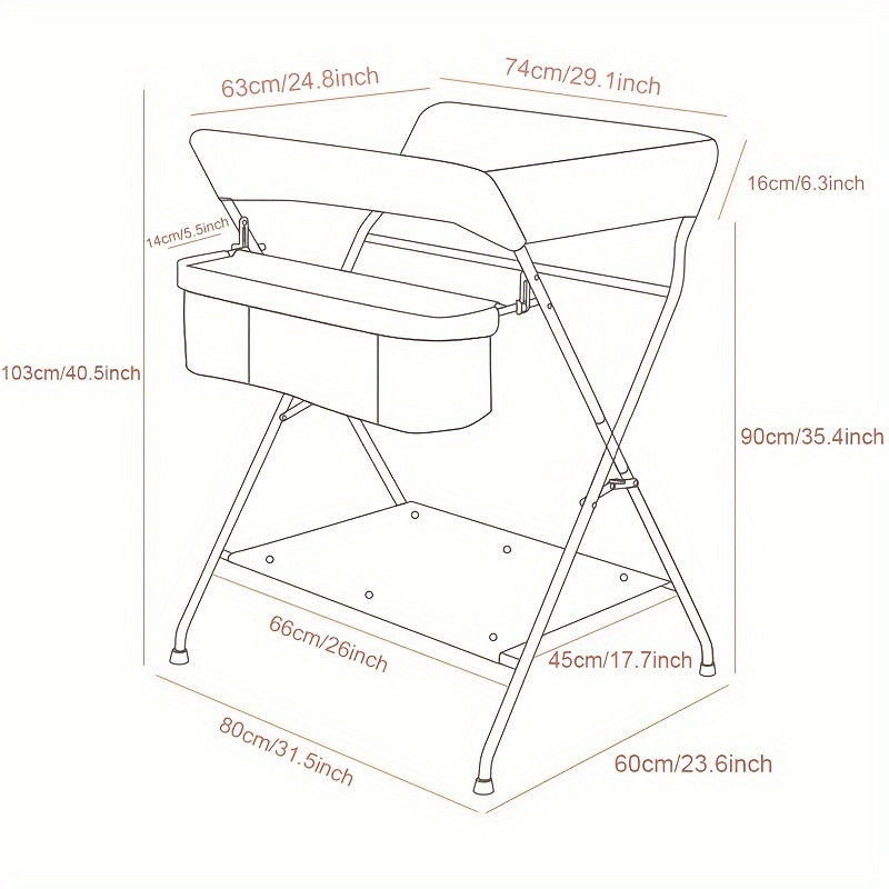 Adjustable Baby Changing Table Portable Folding Storage Station