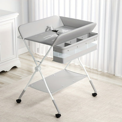 Adjustable Baby Changing Table Portable Folding Storage Station