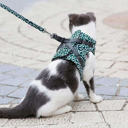 Adjustable Cat Harness Vest Set with Leash for Safe Outdoor Walks
