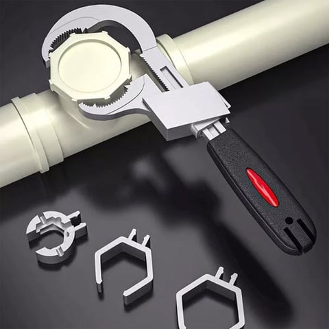Adjustable Heavy Duty Pipe Wrench Large Grip Plumbing Tool