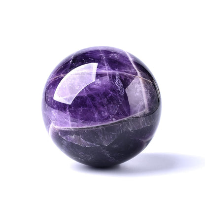 Amethyst Crystal Globe Hand-Polished Gem Sphere for Calm and Positive Energy