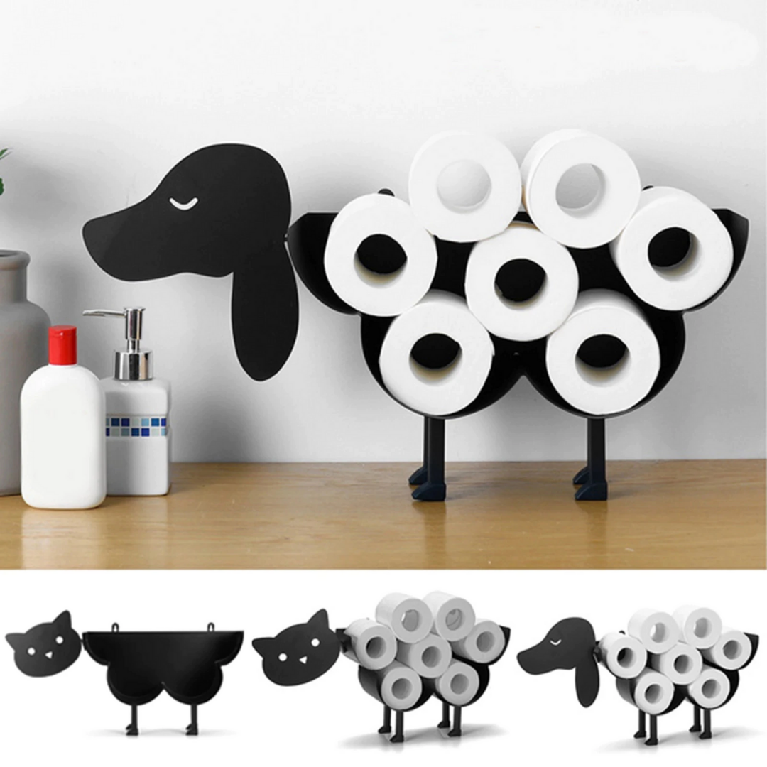 Animal Toilet Roll Holder Wall Mount Bathroom Storage Rack