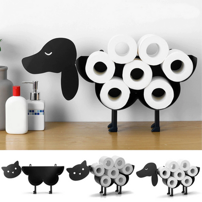 Animal Toilet Roll Holder Wall Mount Bathroom Storage Rack