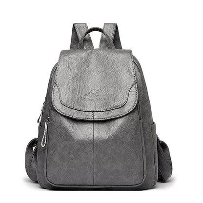 Anti-Theft Leather Backpack Women's Secure Stylish Travel City Daypack