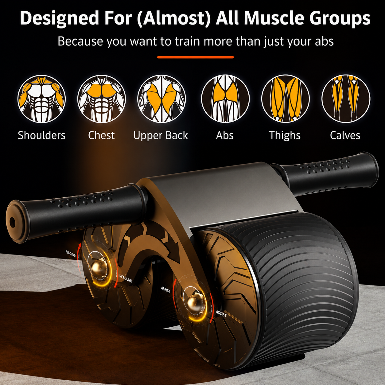 Automatic Rebound Ab Roller Wheel Core Trainer Adjustable Home Fitness Equipment
