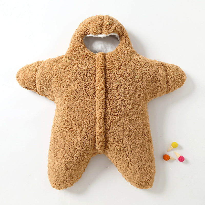 Baby Sleeping Bag Star Shape Warm Fleece Swaddle Sleep Sack