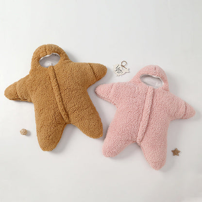 Baby Sleeping Bag Star Shape Warm Fleece Swaddle Sleep Sack