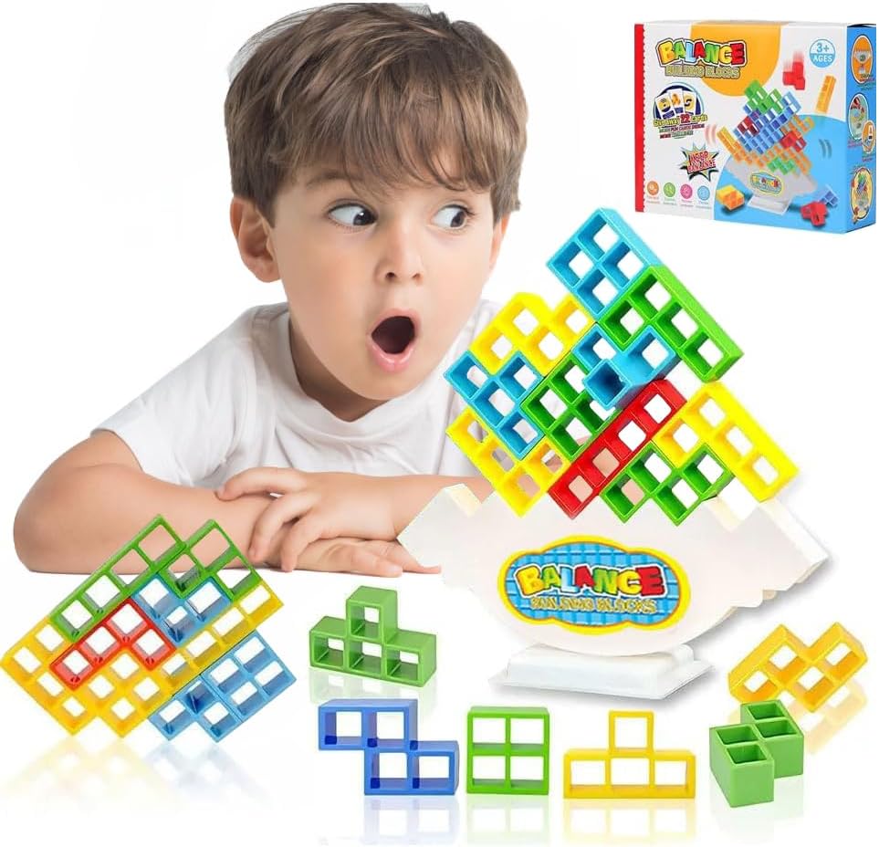 Balance Tower Stacking Game Educational Building Blocks Family Party Game