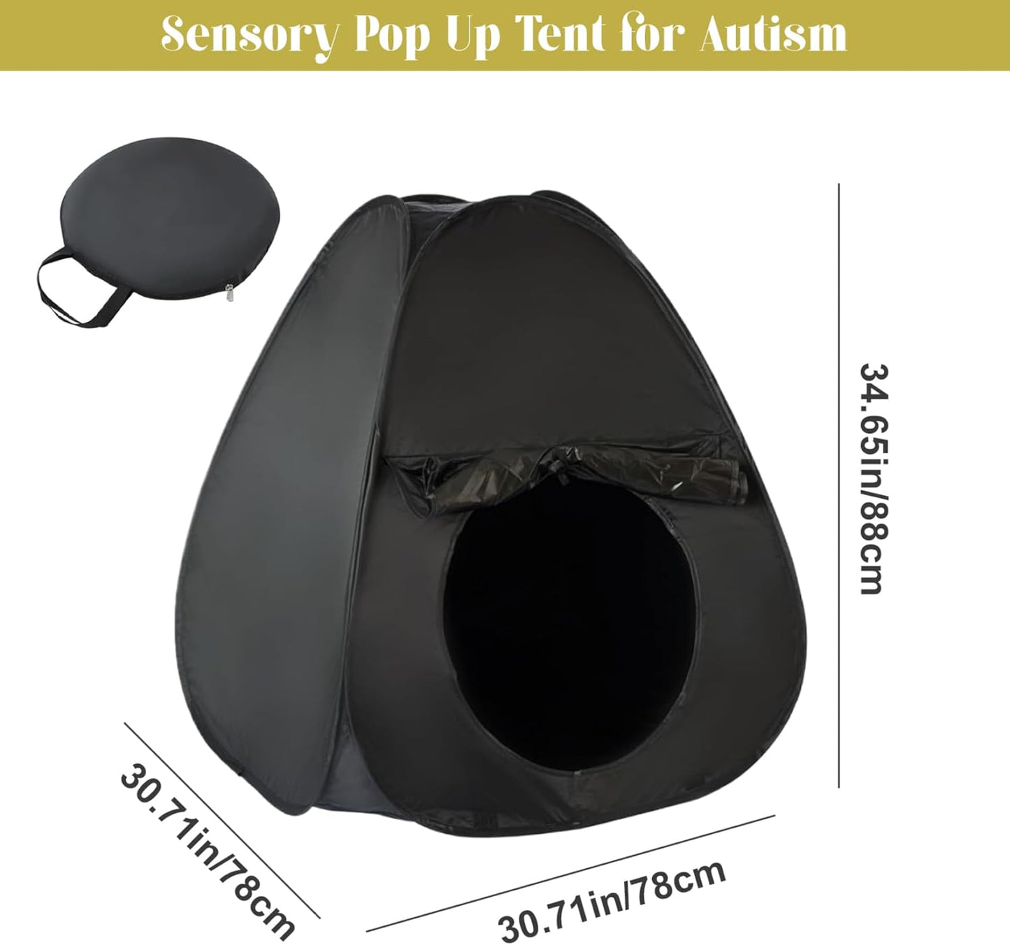 Blackout Sensory Tent Portable Kids Privacy Calm Space Tent