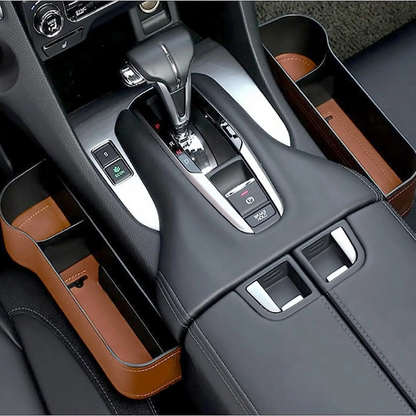 Car Seat Gap Organizer PU Leather Storage Console Holder