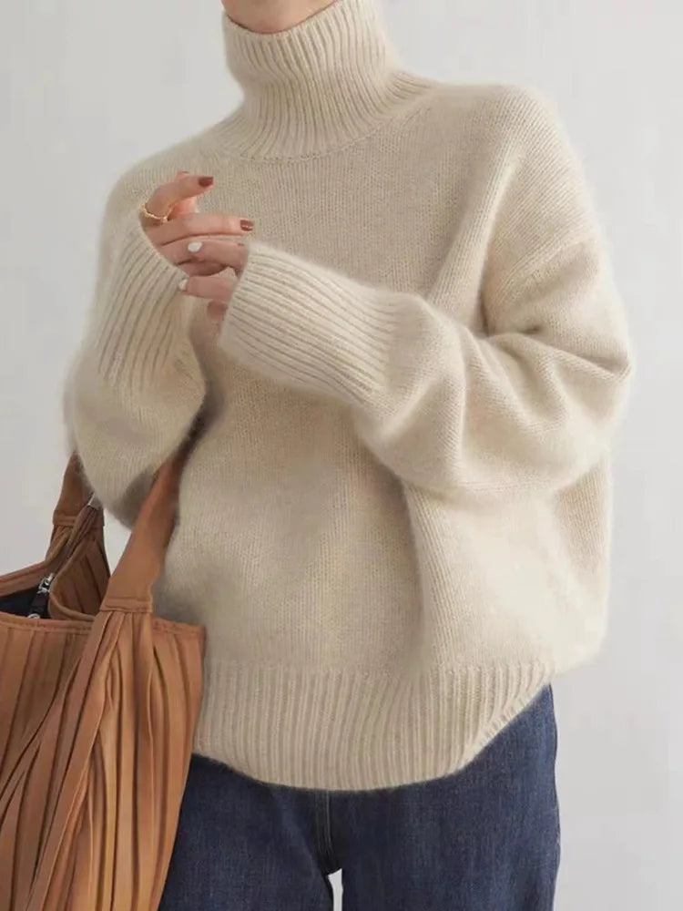Cashmere Turtleneck Sweater Soft Lightweight Womens Knit Pullover