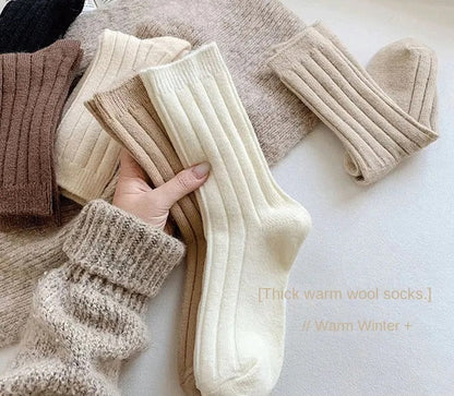 Cashmere Wool Winter Socks Soft Thermal Crew Socks for Men and Women