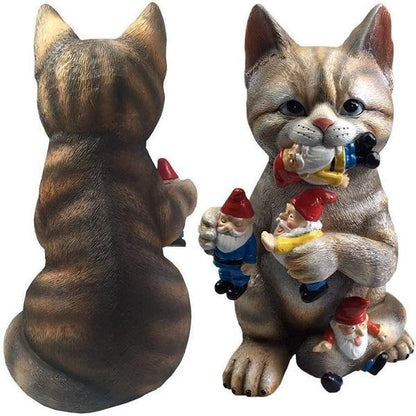 Cat Garden Statue Resin Outdoor Yard Ornament