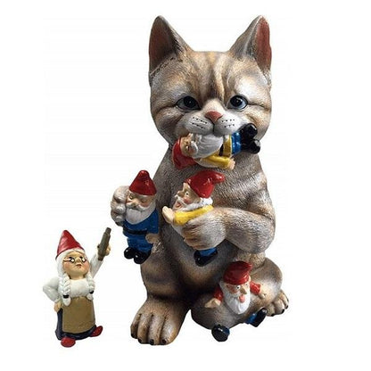 Cat Garden Statue Resin Outdoor Yard Ornament