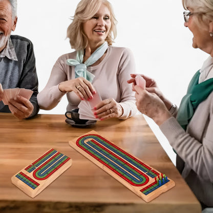 Classic Wooden Cribbage Board Game Three Track Set