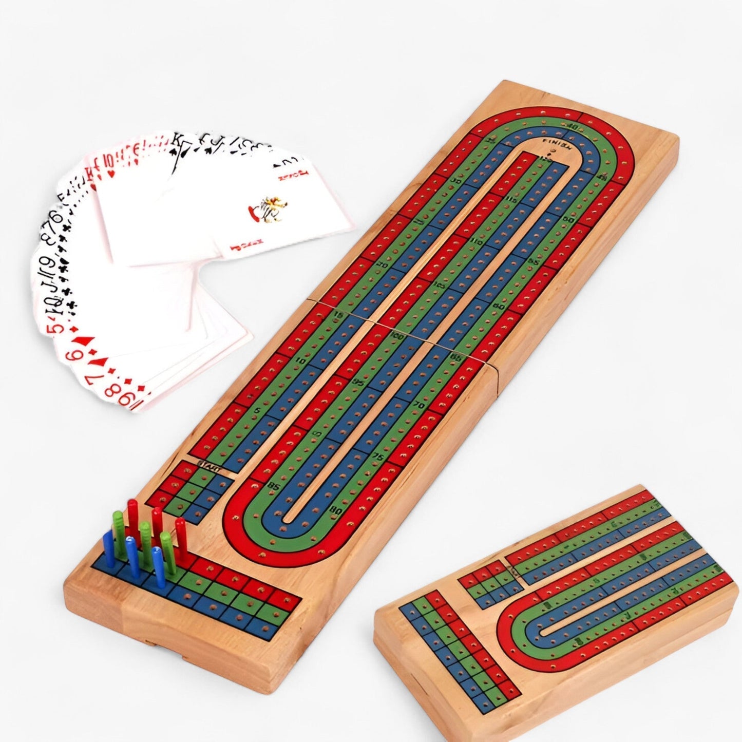 Classic Wooden Cribbage Board Game Three Track Set