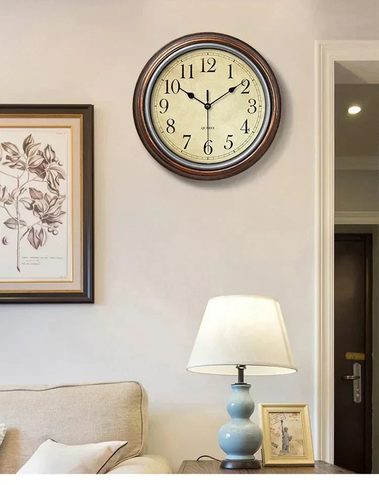 Classic Wooden Wall Clock Silent Mechanism Timeless Design