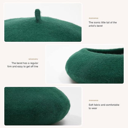 Classic Wool Beret Hat French Style Winter Fashion Cap