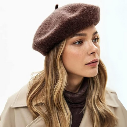 Classic Wool Beret Hat French Style Winter Fashion Cap
