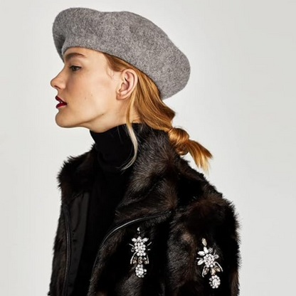 Classic Wool Beret Hat French Style Winter Fashion Cap