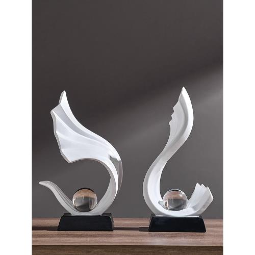 Clear Sphere Sculpture Modern Decorative Base Display Accent