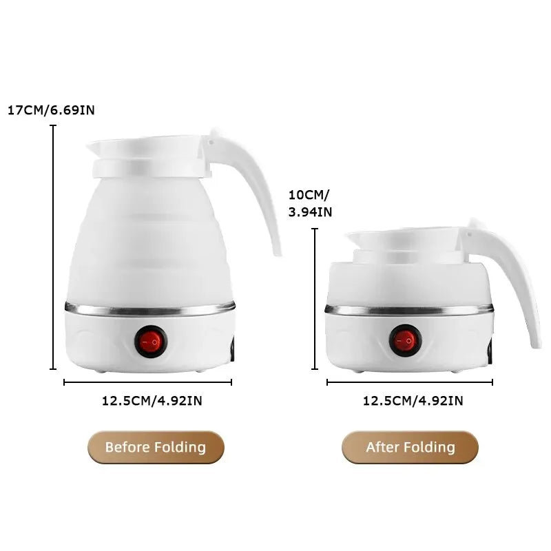 Collapsible Electric Kettle Portable Travel Silicone Fast Boil BPA Free