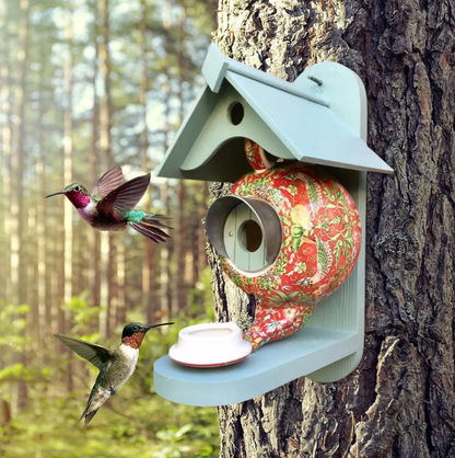 Colourful Birdhouse Decorative Garden Nesting House for Outdoor Use