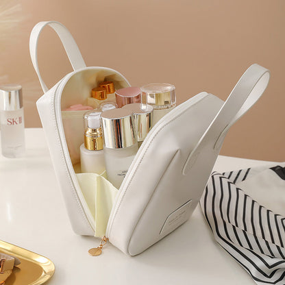 Compact Travel Toiletry Bag with Fold Out Design Portable Makeup Organizer Storage Pouch