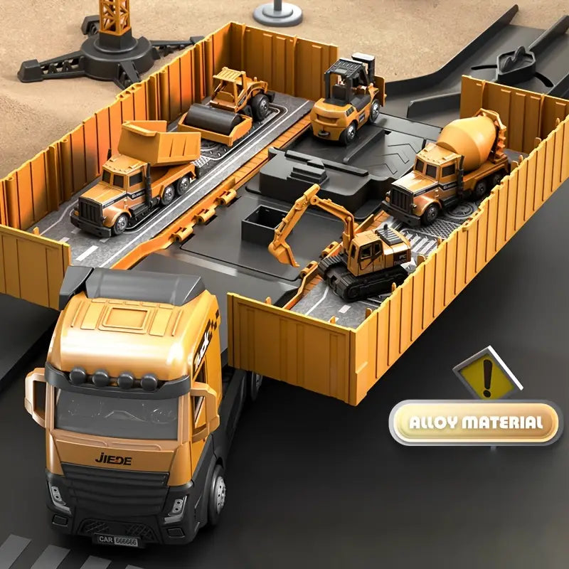 Construction Crane Toy Set Kids Building Vehicles Play Set