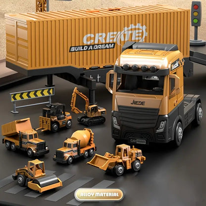 Construction Crane Toy Set Kids Building Vehicles Play Set