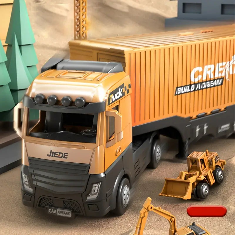 Construction Crane Toy Set Kids Building Vehicles Play Set