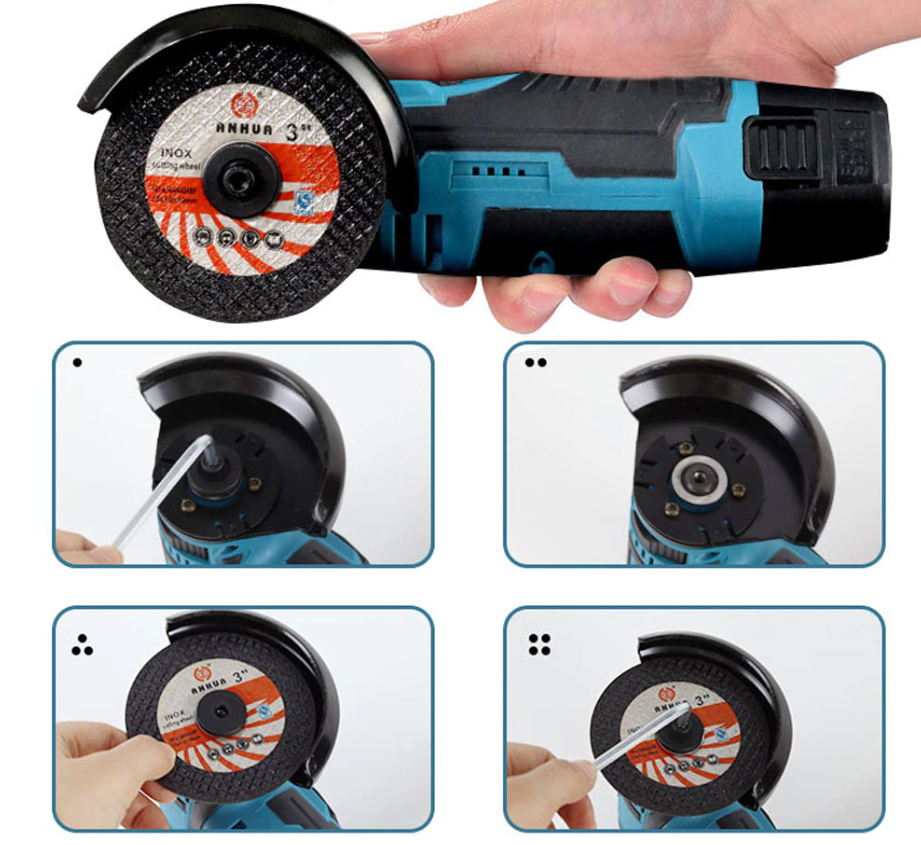 Cordless Angle Grinder 800W Portable Cutting Grinding Tool