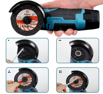 Cordless Angle Grinder Power Tool 19500RPM Portable Cutting Polishing Grinding Machine