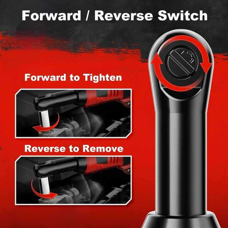Cordless Electric Ratchet Wrench 3/8 Inch 18V Power Tool With 2 Batteries