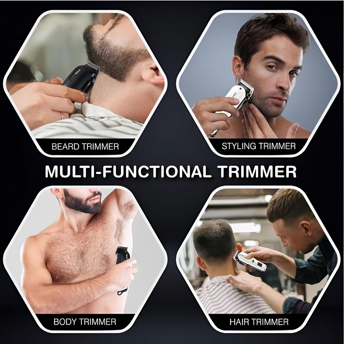 Cordless Hair Clipper Beard Trimmer Precision Barber Machine