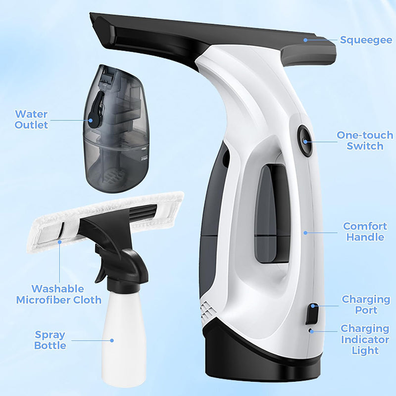 Cordless Window Vacuum Cleaner Rechargeable Glass Cleaning Washer