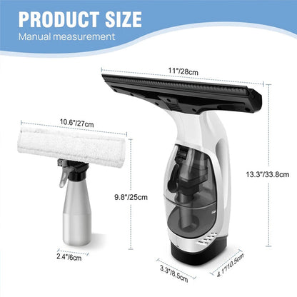 Cordless Window Vacuum Cleaner Rechargeable Glass Cleaning Washer