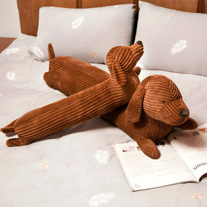 Corduroy Dachshund Plush Pillow Soft Stuffed Cushion Toy