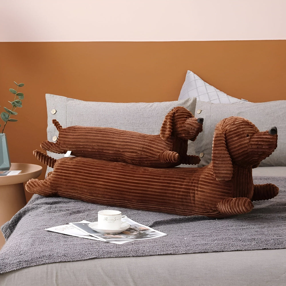 Corduroy Dachshund Plush Pillow Soft Stuffed Cushion Toy