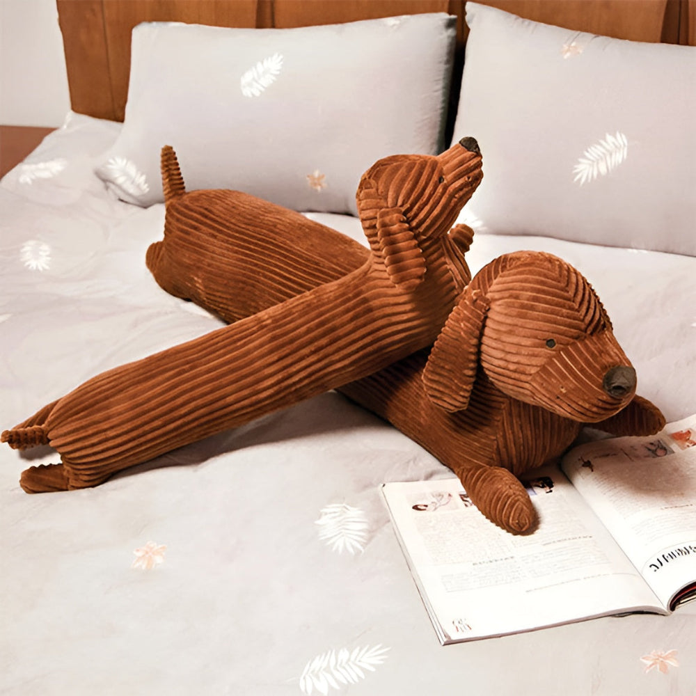 Corduroy Dachshund Plush Pillow Soft Stuffed Cushion Toy
