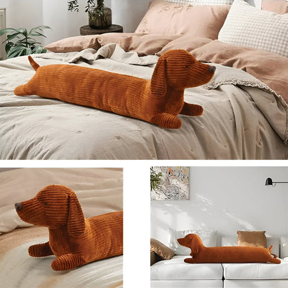 Corduroy Dachshund Plush Pillow Soft Stuffed Cushion Toy