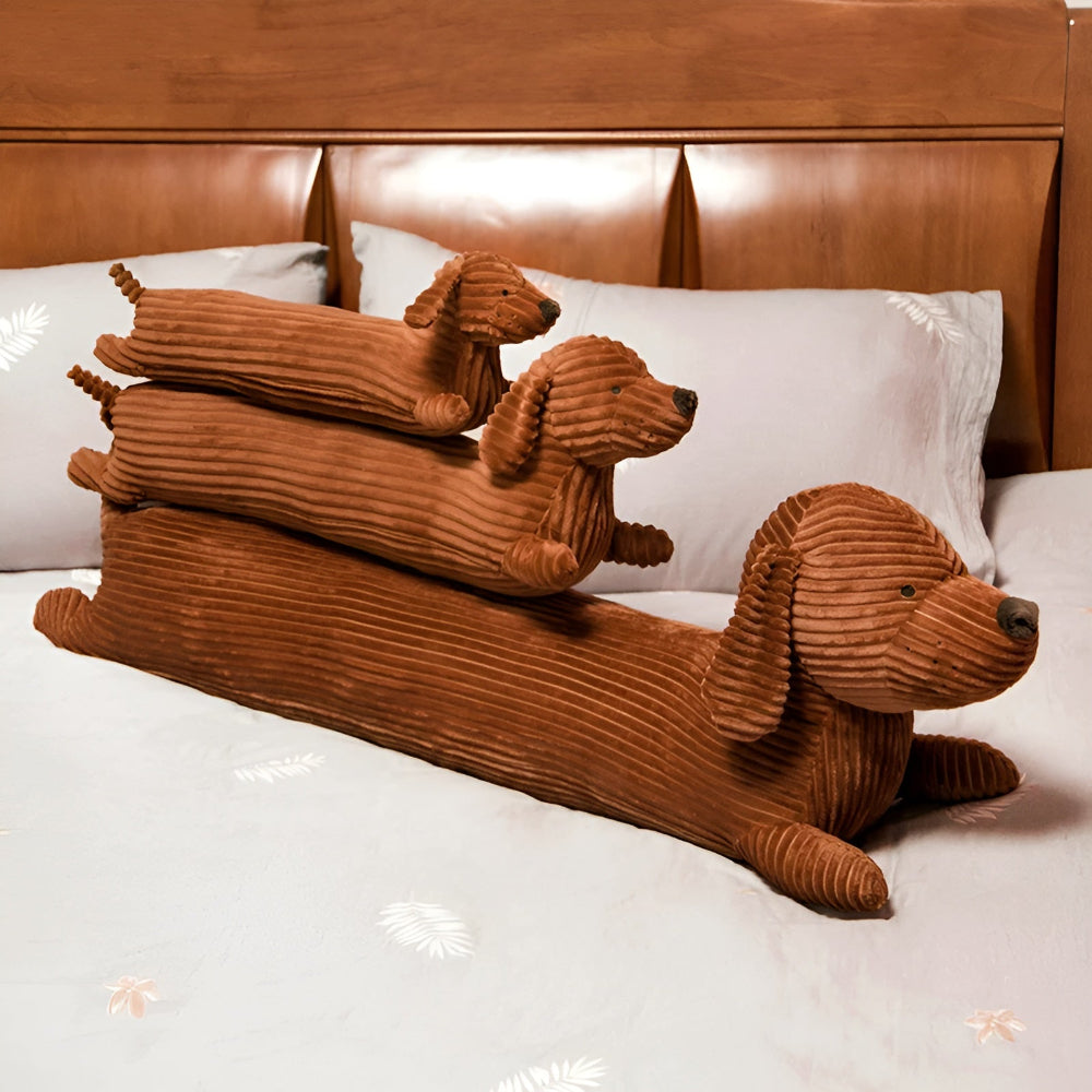 Corduroy Dachshund Plush Pillow Soft Stuffed Cushion Toy
