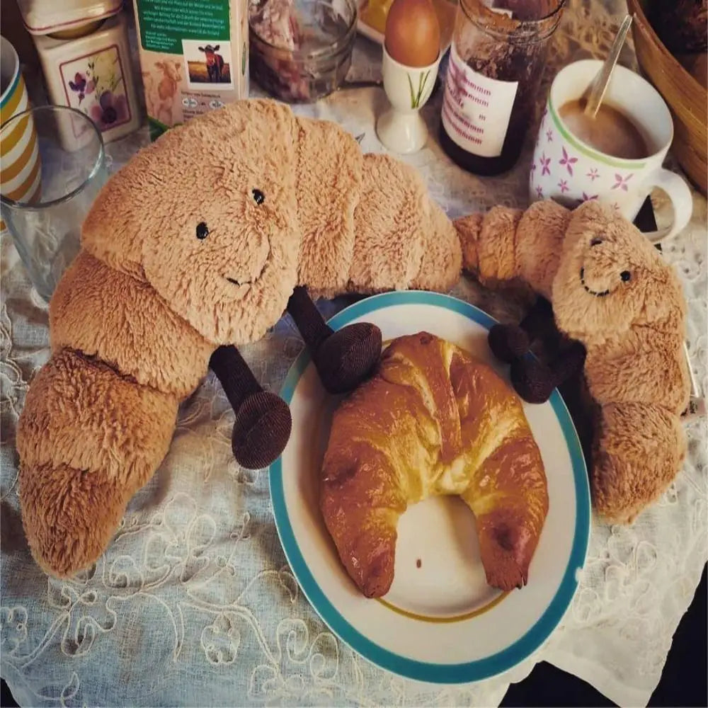 Croissant Plush Pillow Smiling Bread Cushion Soft Toy