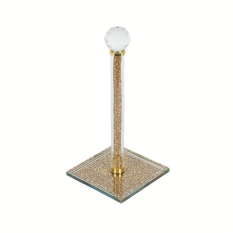 Crystal Kitchen Roll Holder Gold Decorative Counter Stand